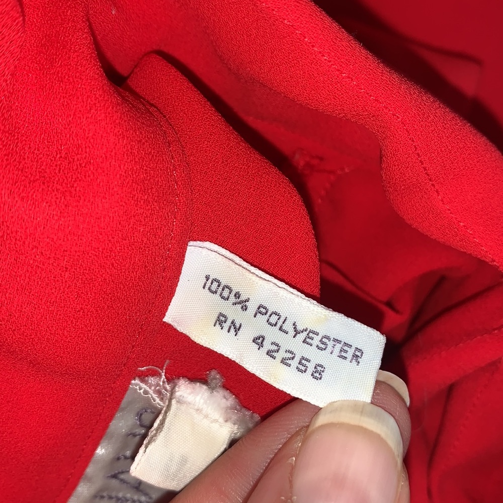 Ms. Chaus Vintage Red Sheer Dress Size 14 - Picture 9 of 10